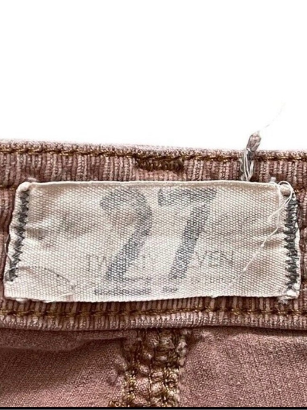 Free People Rust Brown Corduroy Bootcut Pants with Star Back Embroidery